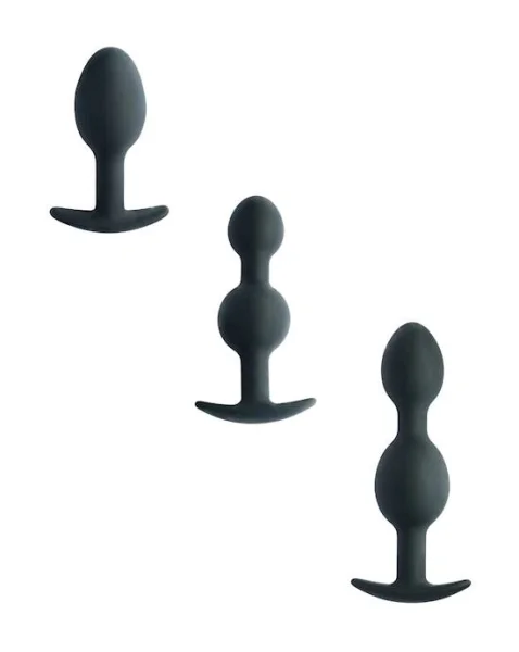 Kinki Double Roller Anal Trainer Set - Black