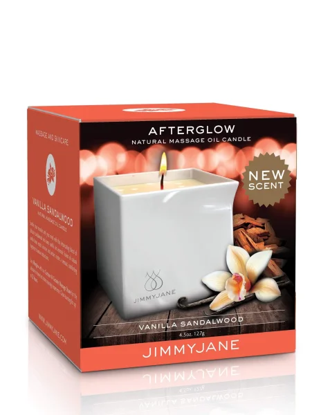 Jimmy Jane Massage Oil Candle in Ceramic Holder - Vanilla Sandalwood