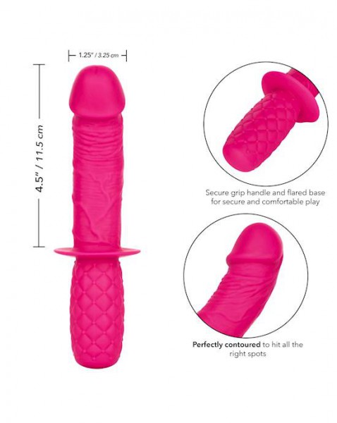 Silicone Grip Thruster - Pink - 4.5 Inch