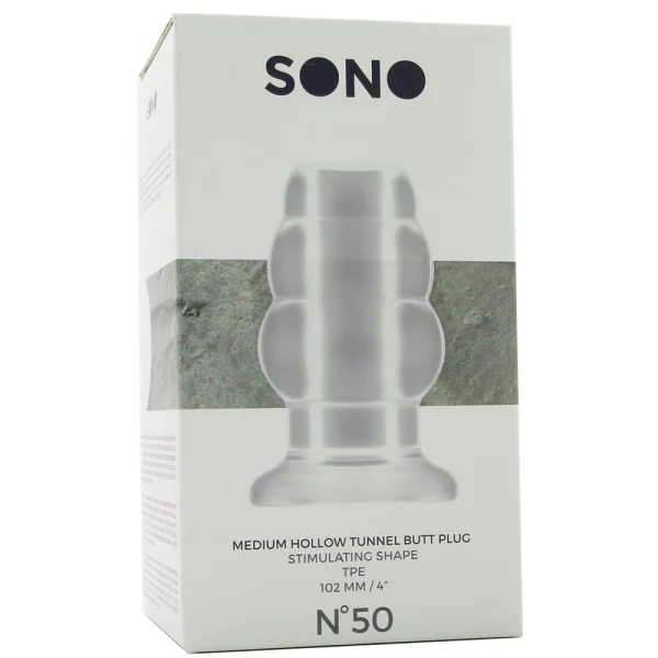 Sono No.50 - Medium Hollow Tunnel Butt Plug - 4 Inch - Translucent