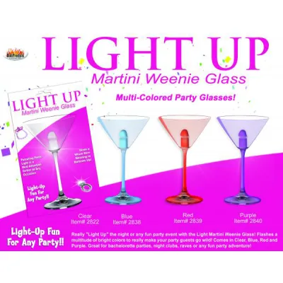 Light Up Martini Weenie Glass Blue