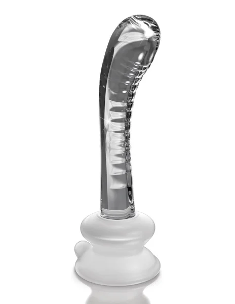Icicles No. 88 G-Spot Glass Textured Dildo with Removable Suction Cup 6 Inch