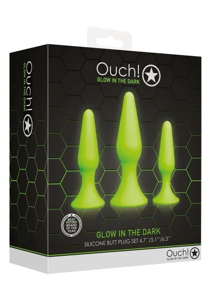 Ouch! Glow In The Dark Butt Plug Set