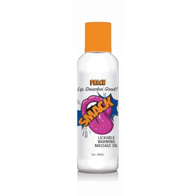 Smack Warming and Lickable Massage Oil Peach 2 Oz