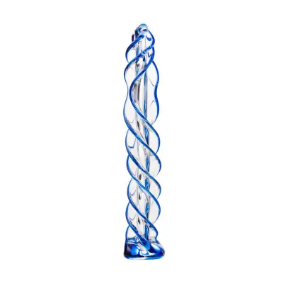 Sexus Glass Dildo Blue Helix 18 7cm