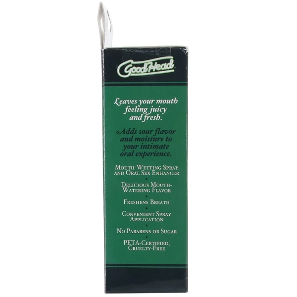 GoodHead Juicy Head Sours Dry Mouth Spray 2 oz By Doc Johnson - Sour Green Apple