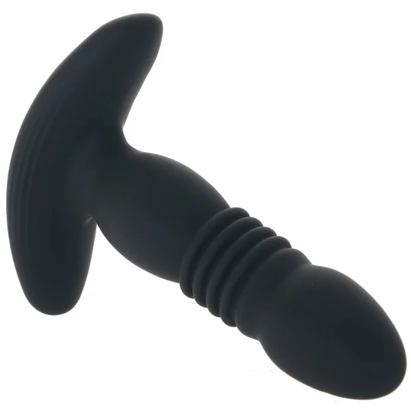 Playboy Pleasure Trust The Thrust Rechargeable Silicone Thrusting Anal Plug With Remote - Black