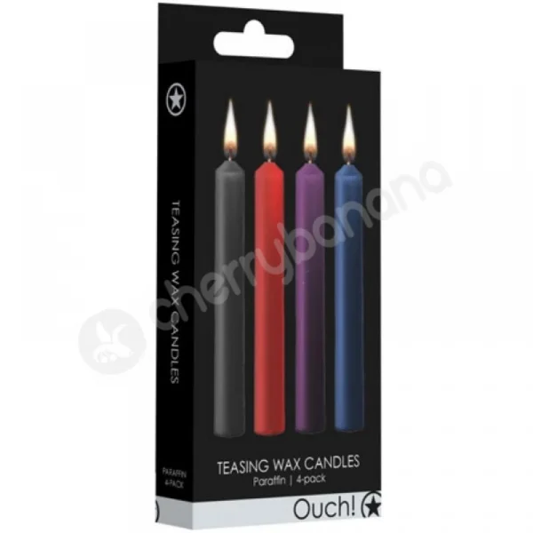 Ouch Teasing Paraffin Wax BDSM Candles Mixed Colour 4 Pack