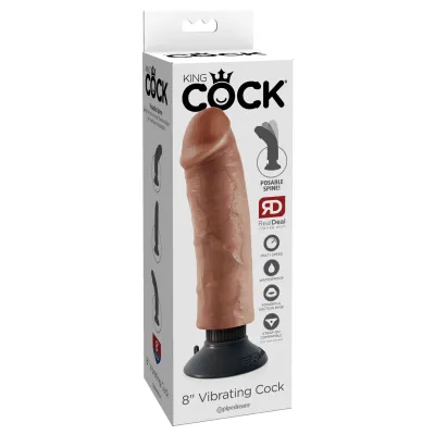 King Cock 8 Vibrating Cock Tan