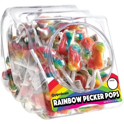 Pipedreams Rainbow Pecker Pops Multicolours 72 Count