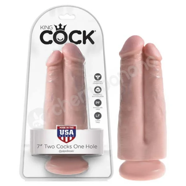 King Cock Flesh 7'' Two Cocks One Hole Dildo