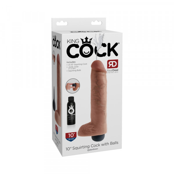 King Cock 10 inches Squirting Cock Balls Beige — image 6 of 18