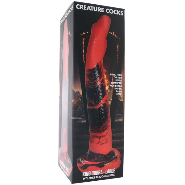 King Cobra Large 14" Long Silicone Suction Cup Dildo By Creature Cocks