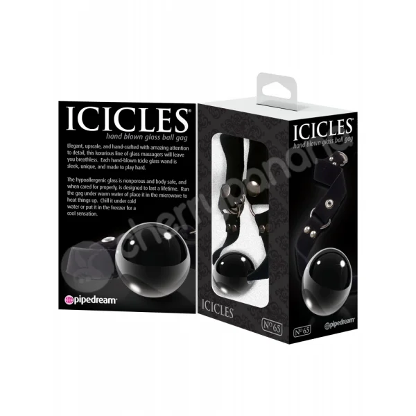 Icicles #65 Black Glass Ball Gag