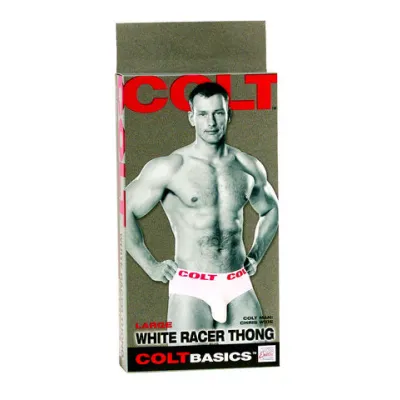 COLT BASICS RACER THONG CHRIS WIDE WHITE LARGE