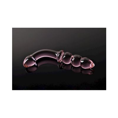 U turn Anal Glass Rod Pink 7 Inch