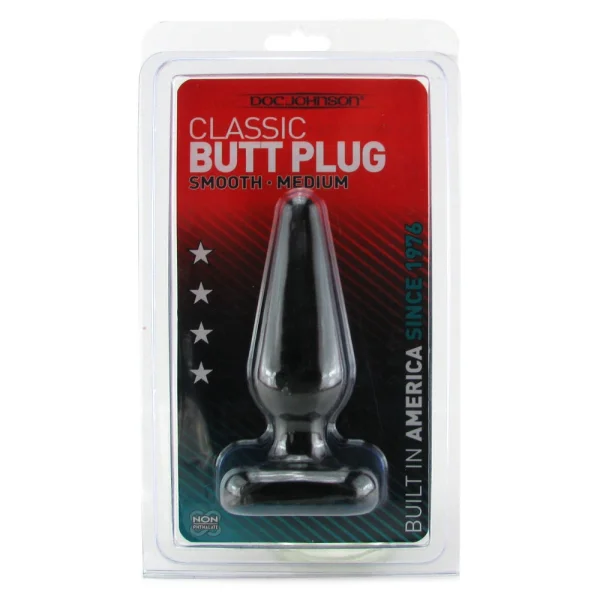 Classic Smooth Butt Plug Medium Black