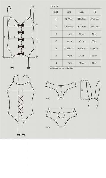 Bunny Suit 4 Pc L/XL