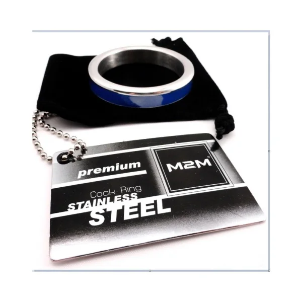 M2m Cock Ring Blue Steel 2in