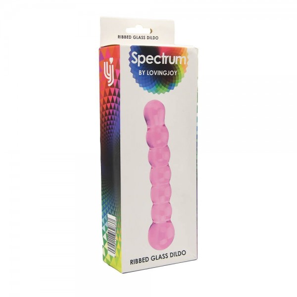 Spectrum Ribbed Glass Dildo