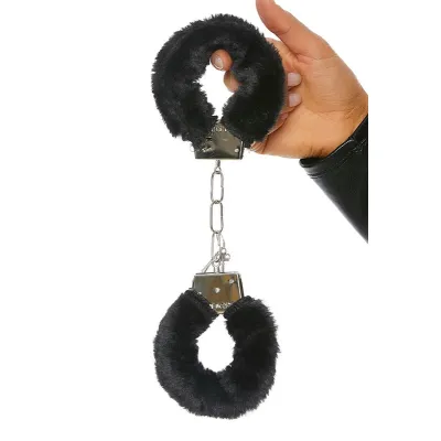 Playful Furry Cuffs in Black
