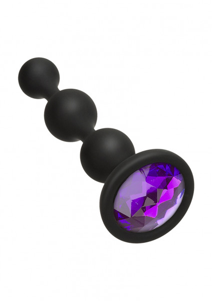 Booty Bling - Wearable Silicone Beads - Purple - Vibrating Butt Plug