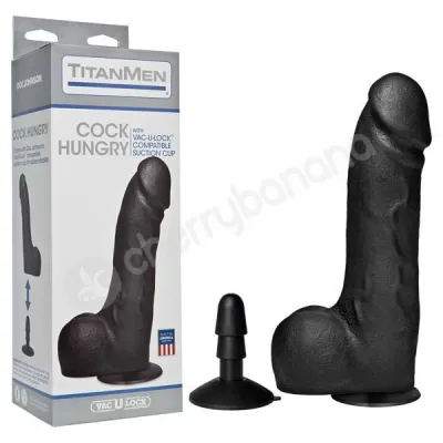 Titanmen Cock Hungry Black Dildo With Balls