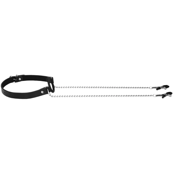 Ouch O Ring Gag With Nipple Clamps
