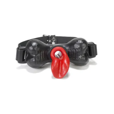 Milkbone Mouth Gag With Straps O S Black With Tongue Red