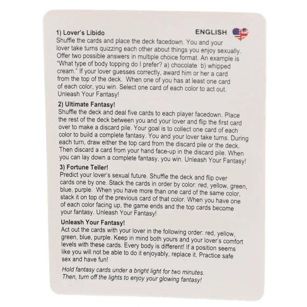Glow-in-the-Dark Sex Cards