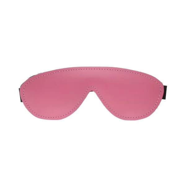 Kinklab Pink Bound Leather Blindfold