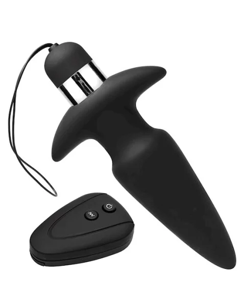 Assimilator Wirelss Vibrating Silicone Anal Plug - Black