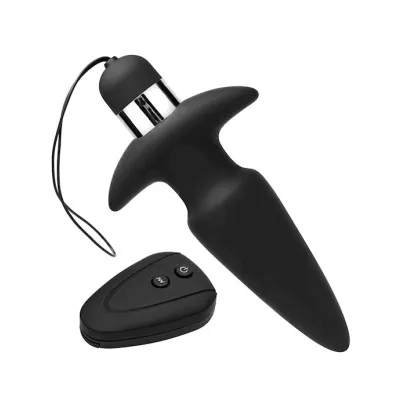 Assimilator Wirelss Vibrating Silicone Anal Plug Black