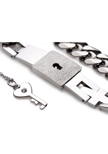 Chained Locking Bracelet and Key Necklace