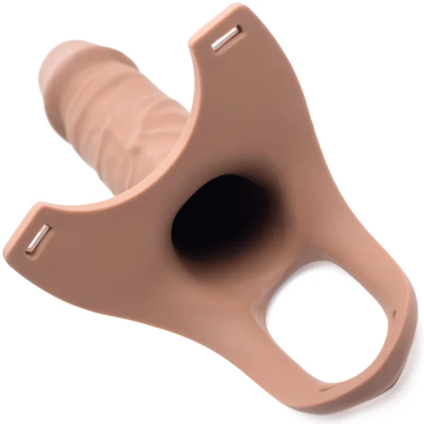 6" Hollow Silicone Dildo Strap-On - With Cum Through Tip!