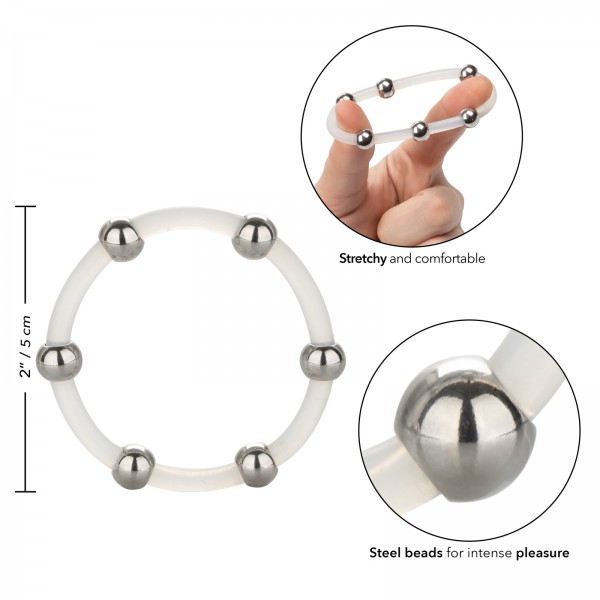 Steel Beaded Silicone Cock Ring