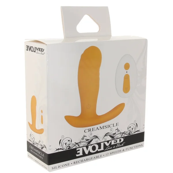 Creamsicle Vibrating Plug with Remote Control by Evolved Novelties