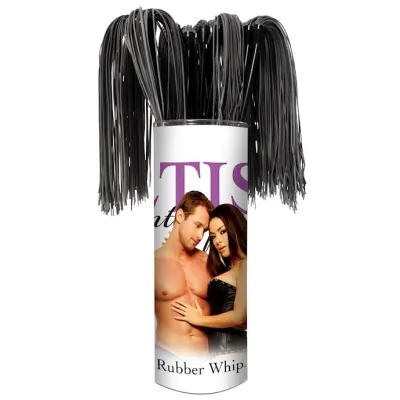 Fetish Fantasy Series Rubber Whip Display 12 Units Black Bulk