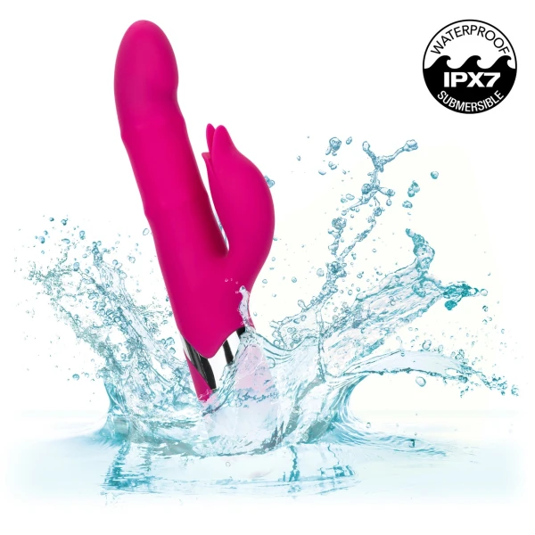 Enchanted Embrace Rechargeable Silicone Dual Stimulation Vibrator With Thrusting Beads By CalExotics