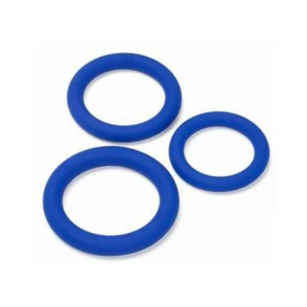 Cock Rings: Cloud 9 Pro Sensual Silicone Cock Ring 3 Pack Blue