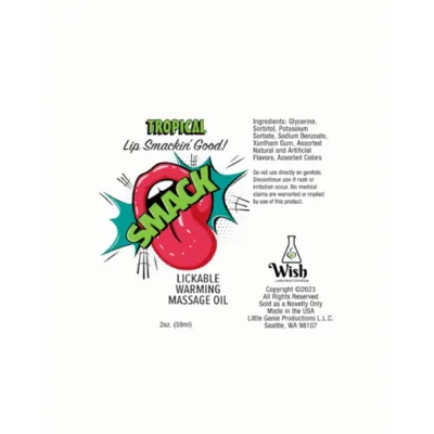 Smack Warming and Lickable Massage Oil Tropical 2 Oz