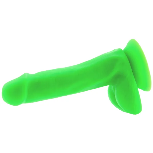 Neo Elite - 6 Inch Silicone Dual Density Cock  With Balls - Neon Green