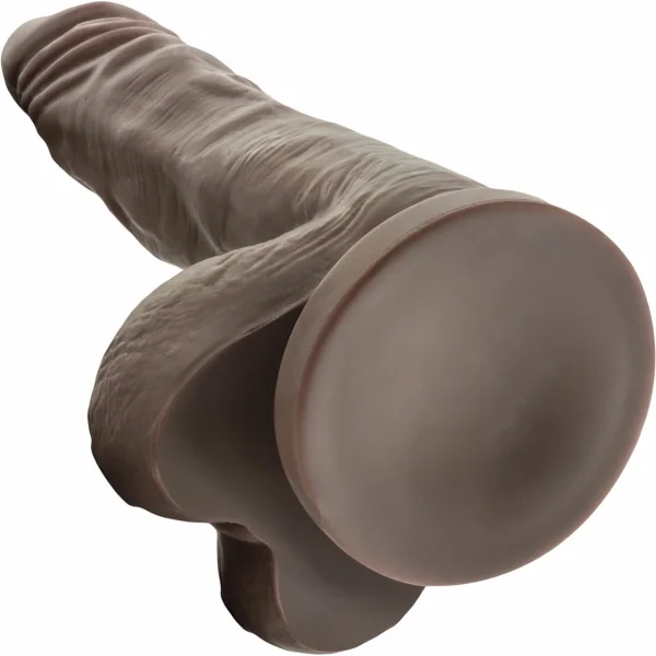 Dr. Skin Stud Muffin Realistic Dildo With Balls & Suction Cup by Blush - Chocolate