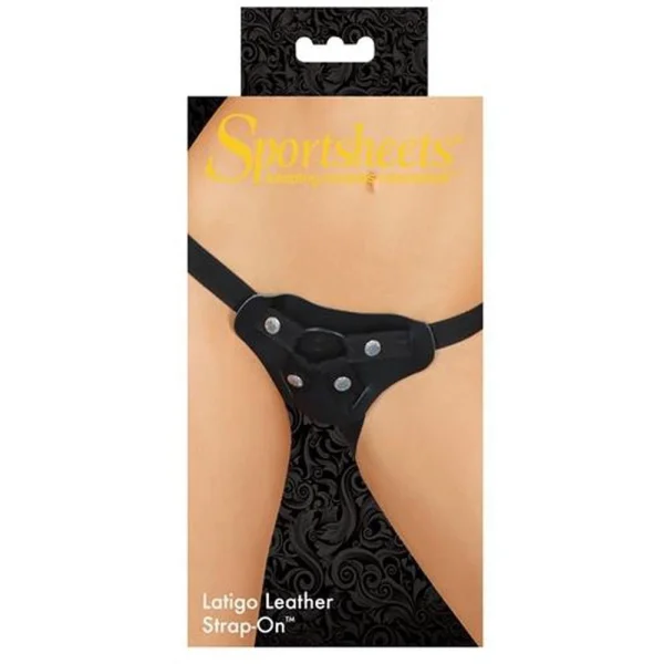 Latigo Black Leather Strap-On Harness