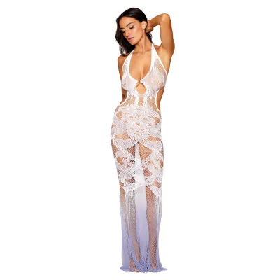 Bodystocking Gown One Size White hydrangea