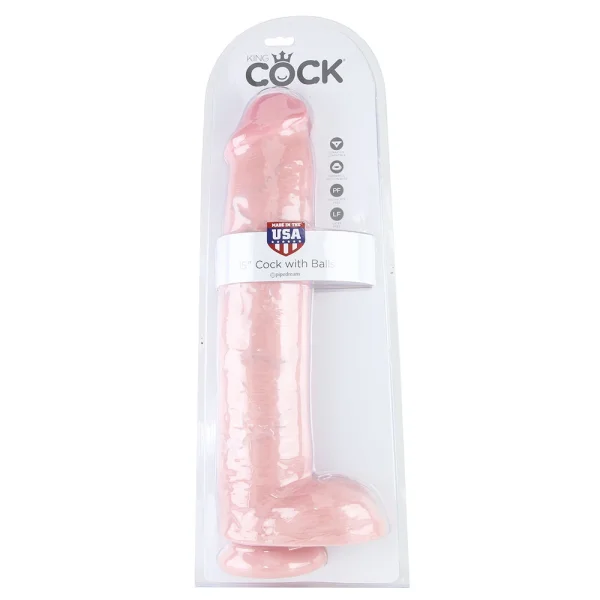 King Cock 15" Cock With Balls - Light