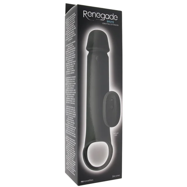 Renegade Brute Vibrating Silicone Penis Extender with Remote