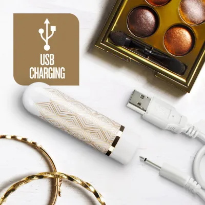 The Collection Glitzy Deco Rechargeable Bullet Gold