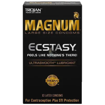 Trojan Magnum Ecstasy Large Size Condoms 10 Pack