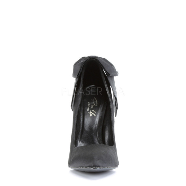 BOMBSHELL-03 - 4 1/2" Heel Pump W/ Large Satin Bow At Back — image 6 of 8